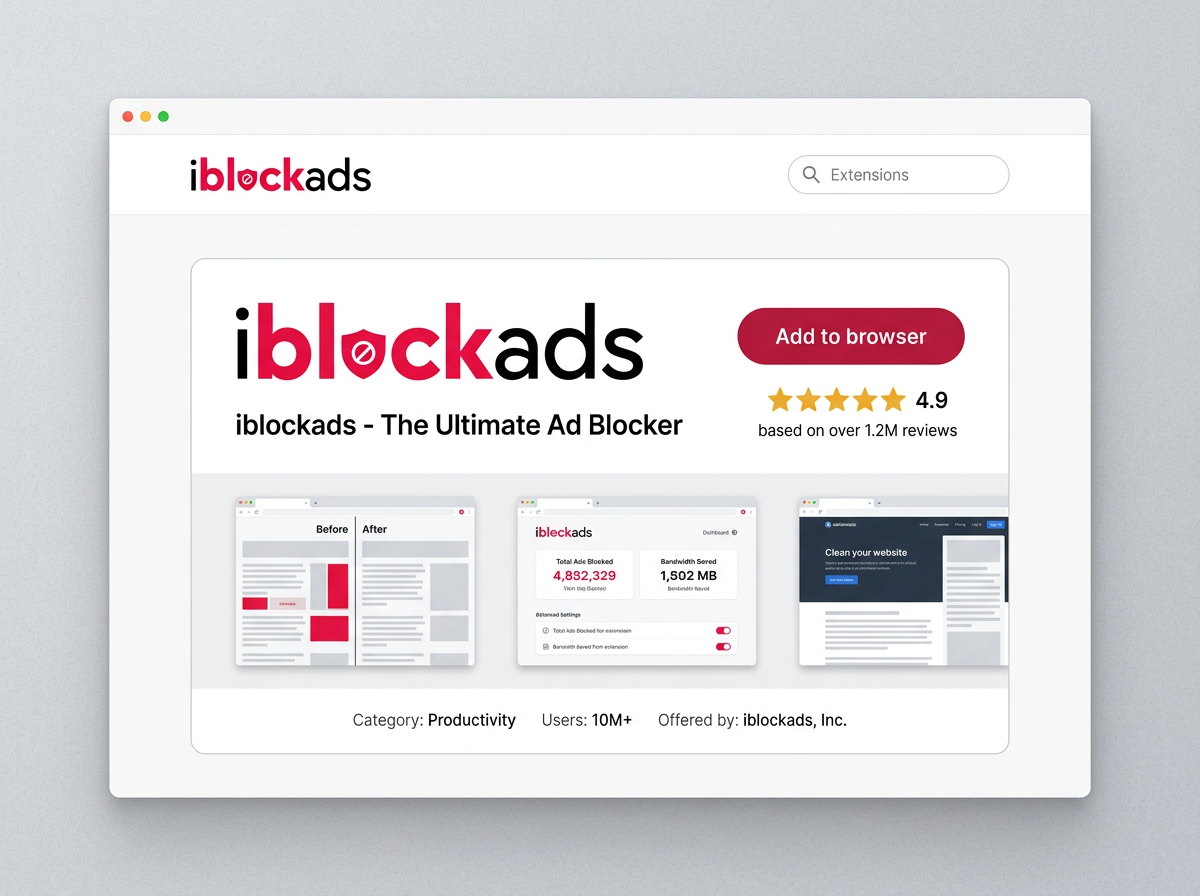 iBlockAds web store listing