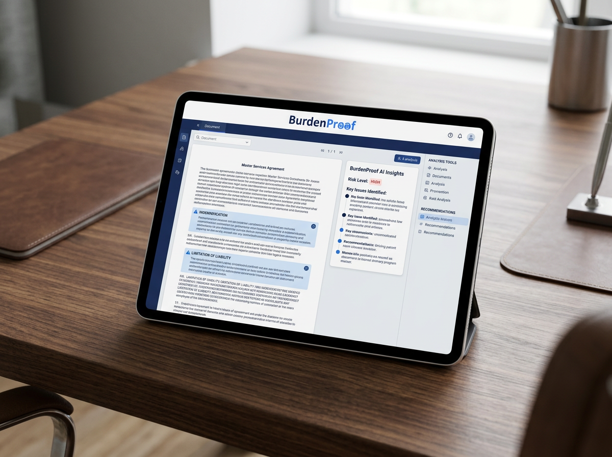 BurdenProof document analysis on tablet