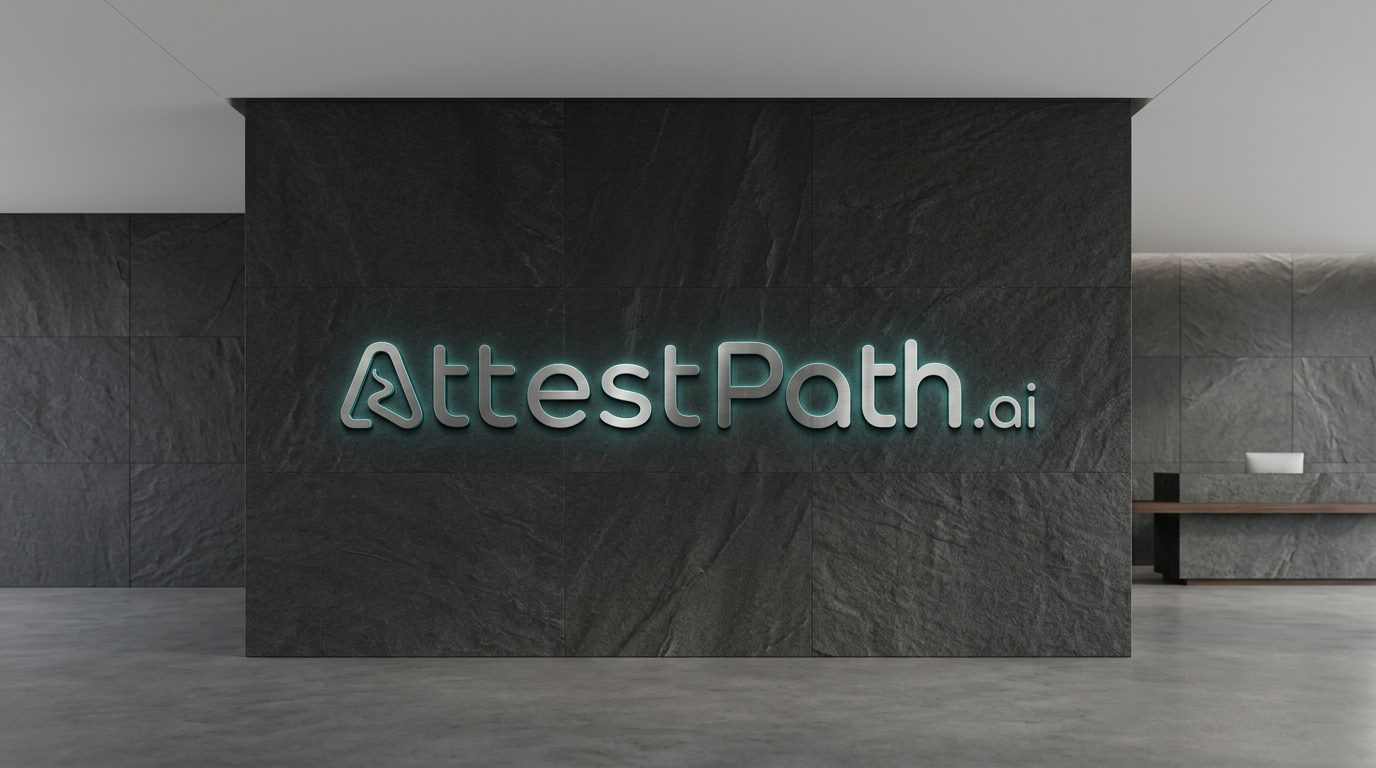 AttestPath office glass signage